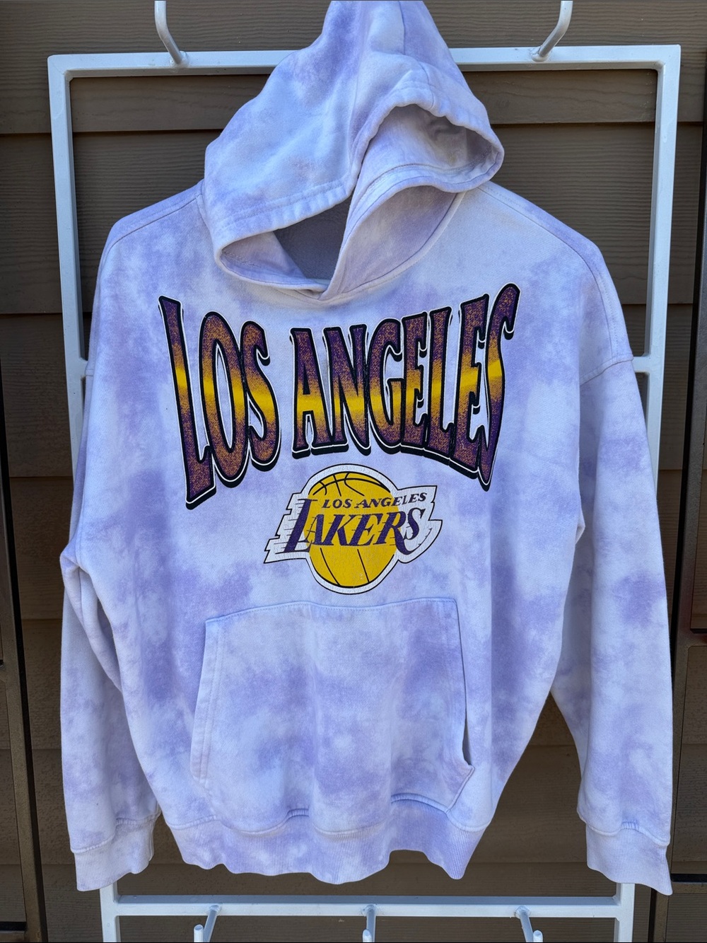 Vintage Los Angeles Lakers Tie-Dye Hoodie - Purple/White mens S
